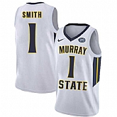 Murray State Racers 1 DaQuan Smith White College Basketball Jersey Dzhi,baseball caps,new era cap wholesale,wholesale hats